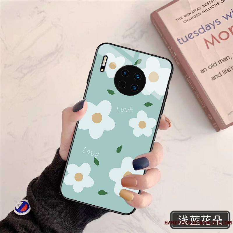 Huawei Mate 30 Coque Tout Compris Miroir Tendance Charmant Étui Amour Rouge