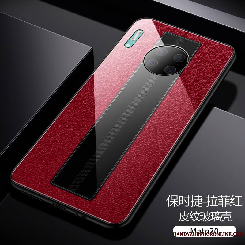 Huawei Mate 30 Coque Tout Compris Rouge Étui Créatif Verre Difficile Protection