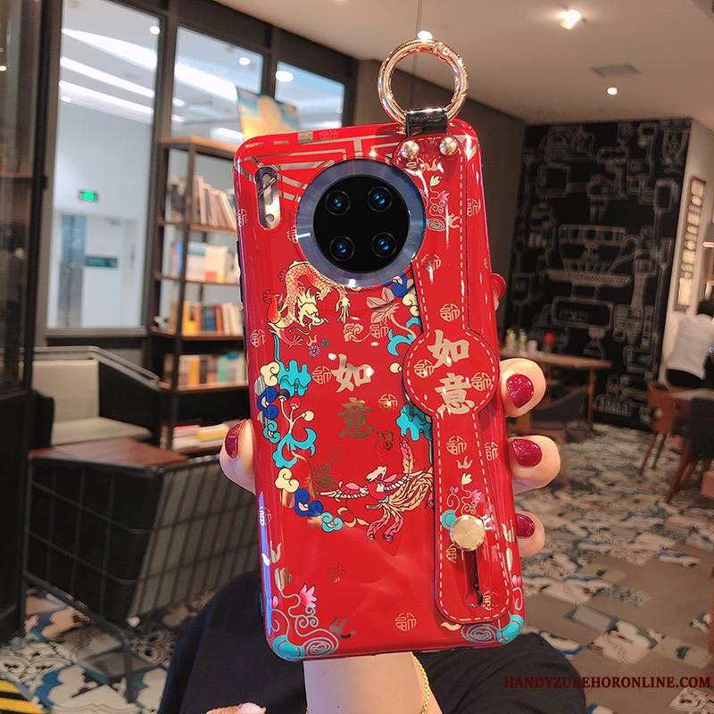 Huawei Mate 30 Dragon Coque Tout Compris Silicone Fluide Doux Net Rouge Étui