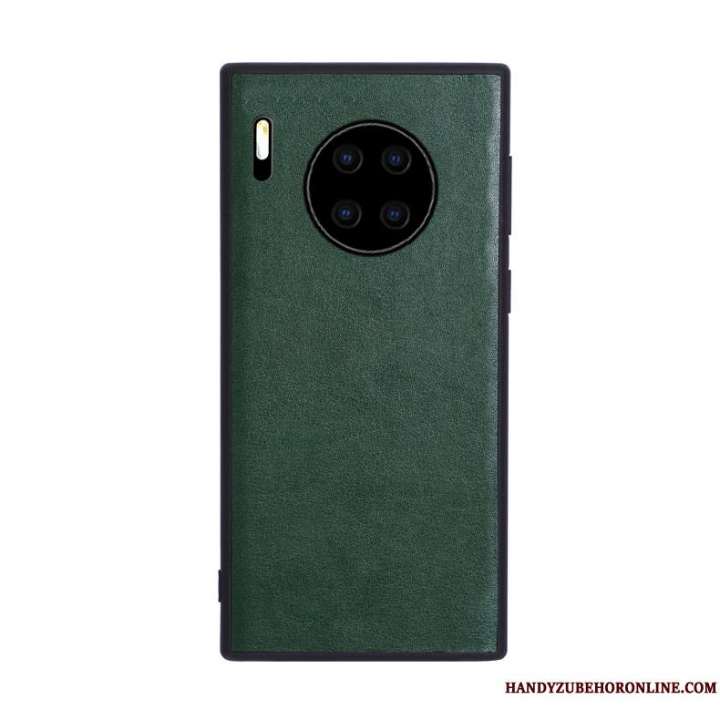 Huawei Mate 30 Délavé En Daim Incassable Protection Fluide Doux Coque De Téléphone Cuir Style Chinois