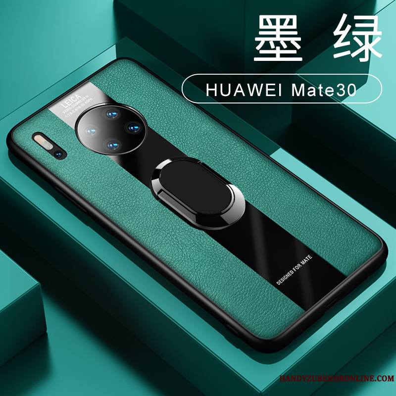 Huawei Mate 30 Magnétisme Nouveau À Bord Étui En Cuir Coque De Téléphone Vert Très Mince