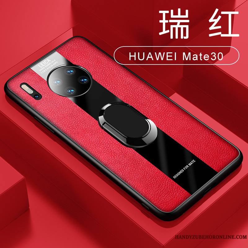 Huawei Mate 30 Magnétisme Nouveau À Bord Étui En Cuir Coque De Téléphone Vert Très Mince