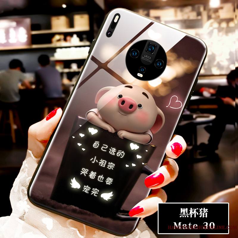 Huawei Mate 30 Nouveau Petit Charmant Amoureux Incassable Verre Coque De Téléphone
