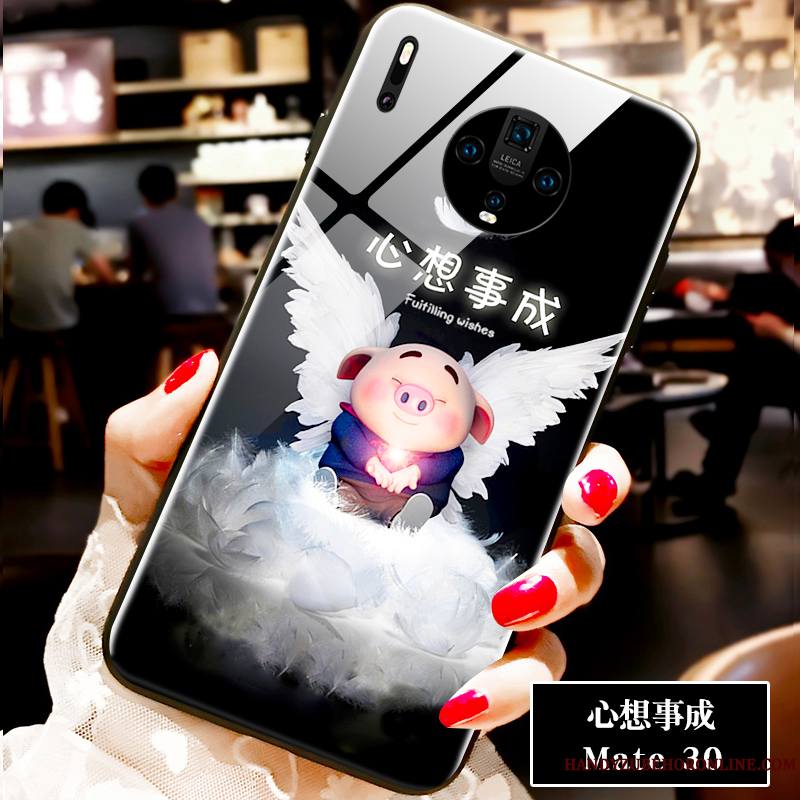 Huawei Mate 30 Nouveau Petit Charmant Amoureux Incassable Verre Coque De Téléphone