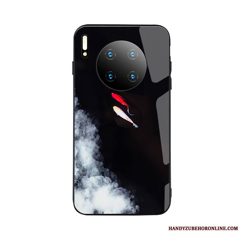 Huawei Mate 30 Pro Coque Personnalité Net Rouge Vent Étui Tempérer Miroir Simple