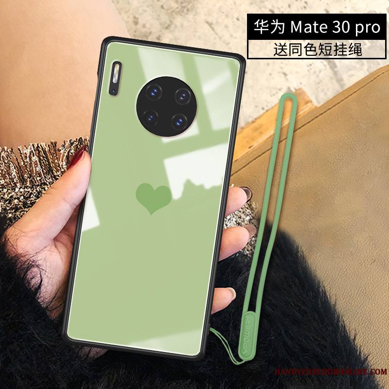 Huawei Mate 30 Pro Coque Très Mince Étui Net Rouge Amour Silicone Simple Tout Compris