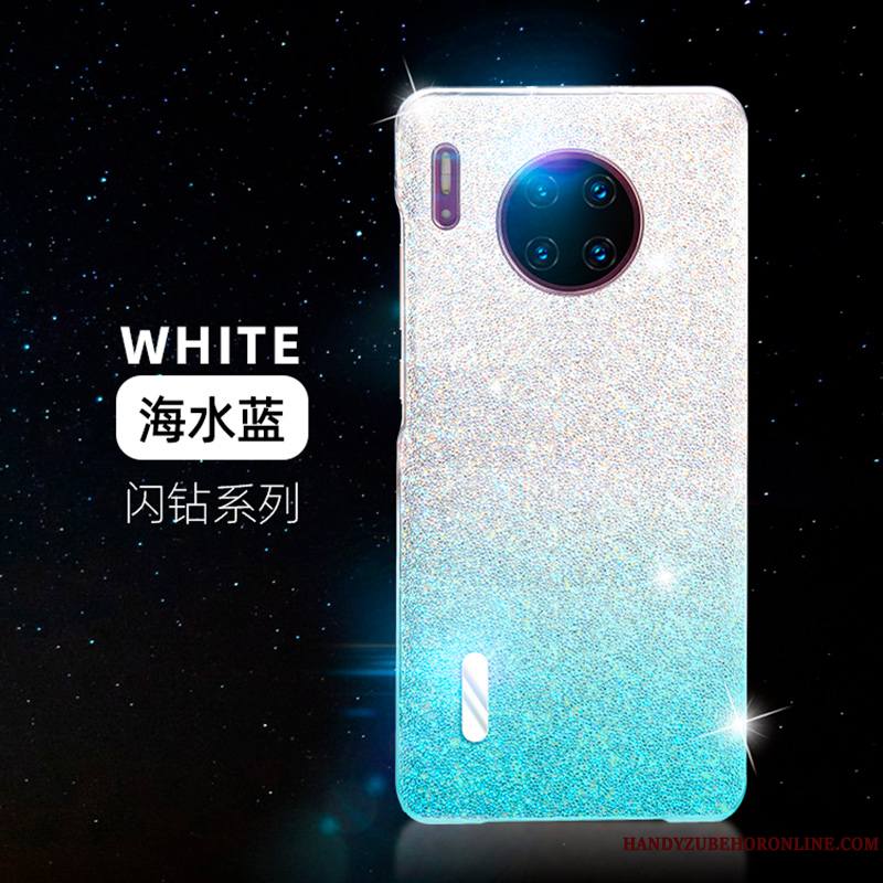 Huawei Mate 30 Pro Cristal Net Rouge Étui Violet Très Mince Rose Coque De Téléphone