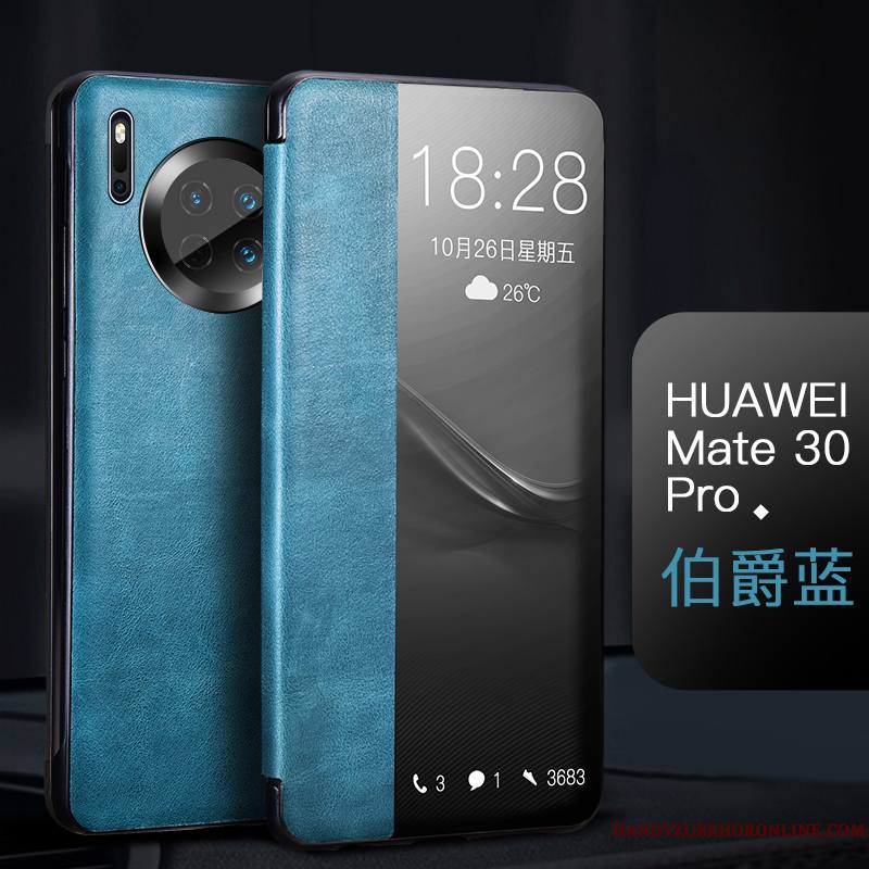 Huawei Mate 30 Pro Cuir Cuir Véritable Coque De Téléphone Étui En Cuir Protection Incassable Nouveau