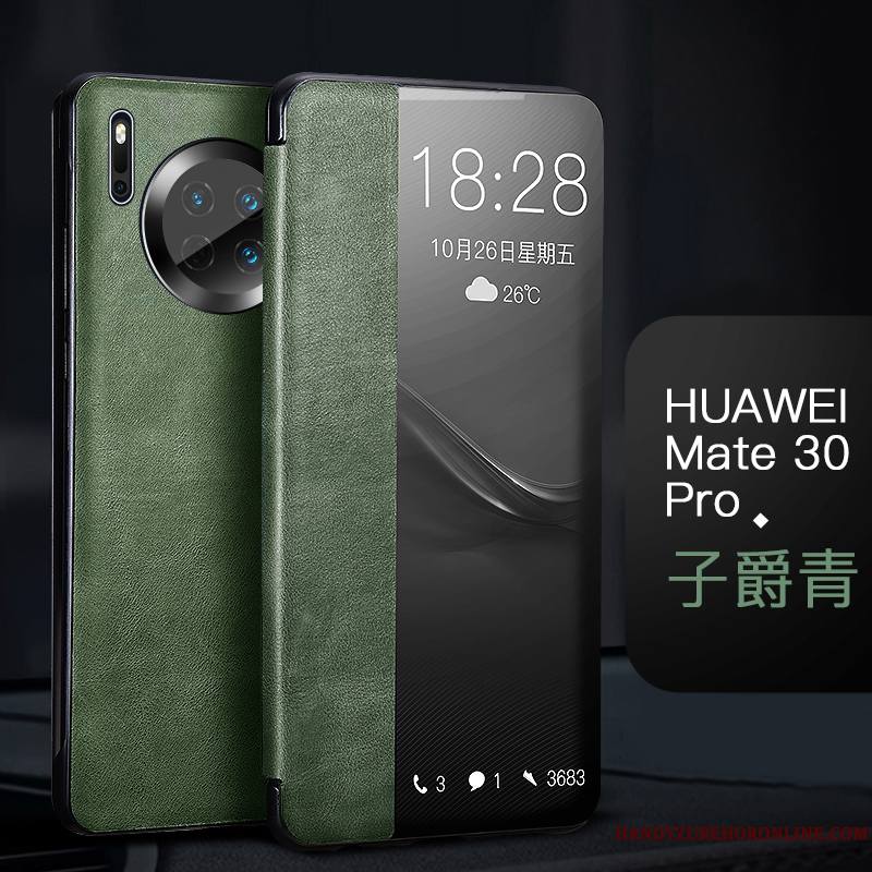 Huawei Mate 30 Pro Cuir Cuir Véritable Coque De Téléphone Étui En Cuir Protection Incassable Nouveau
