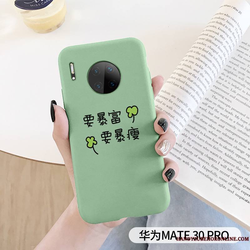 Huawei Mate 30 Pro Fluide Doux Vert Silicone Coque De Téléphone Incassable Net Rouge Tout Compris