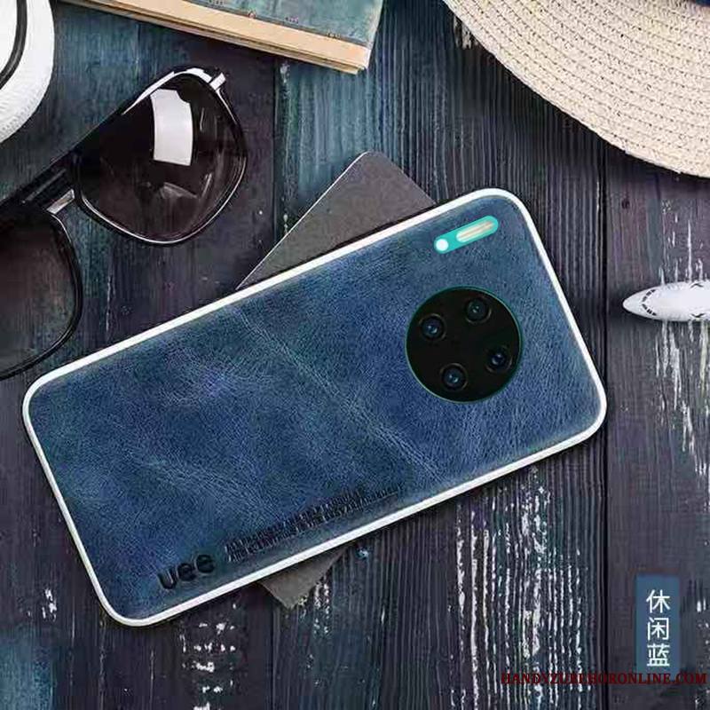 Huawei Mate 30 Pro Incassable Coque De Téléphone Luxe Silicone Étui En Cuir Cuir Véritable Tout Compris