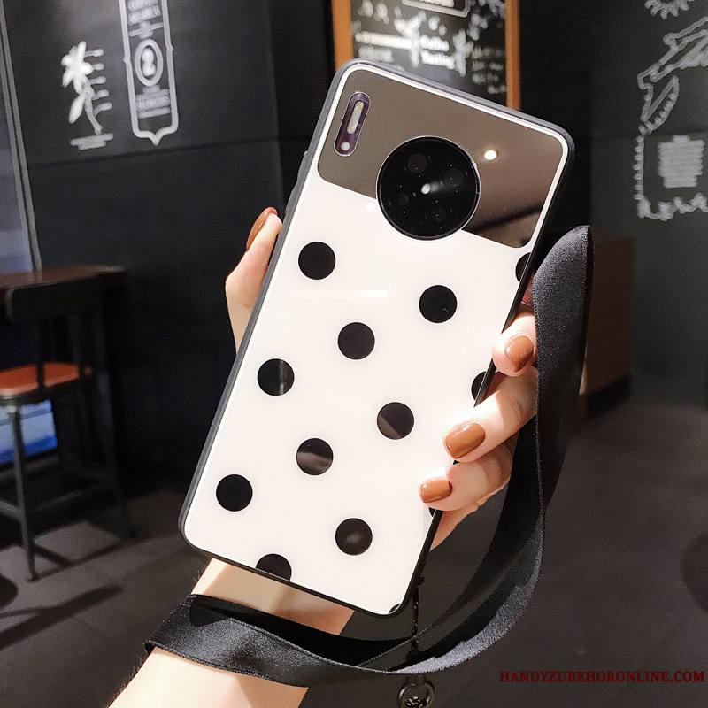 Huawei Mate 30 Pro Noir Point D'onde Simple Coque De Téléphone Tendance Mode Ornements Suspendus