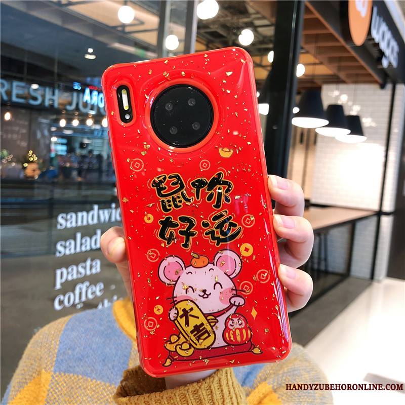 Huawei Mate 30 Pro Personnalité Coque De Téléphone Marque De Tendance Nouveau Grand Silicone Rouge