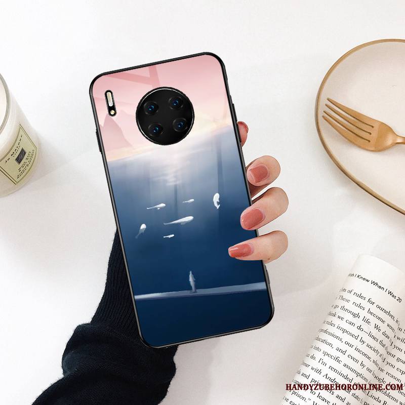 Huawei Mate 30 Pro Personnalité Original Refroidissement Vert Coque Très Mince Miroir