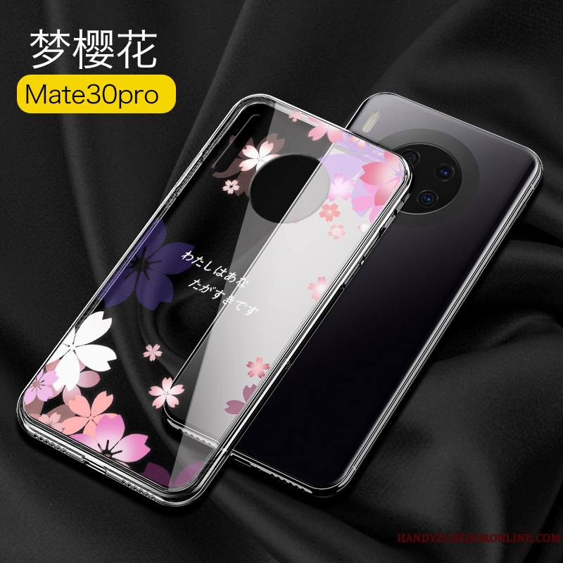 Huawei Mate 30 Pro Personnalité Très Mince Coque Marque De Tendance Protection Verre Étui