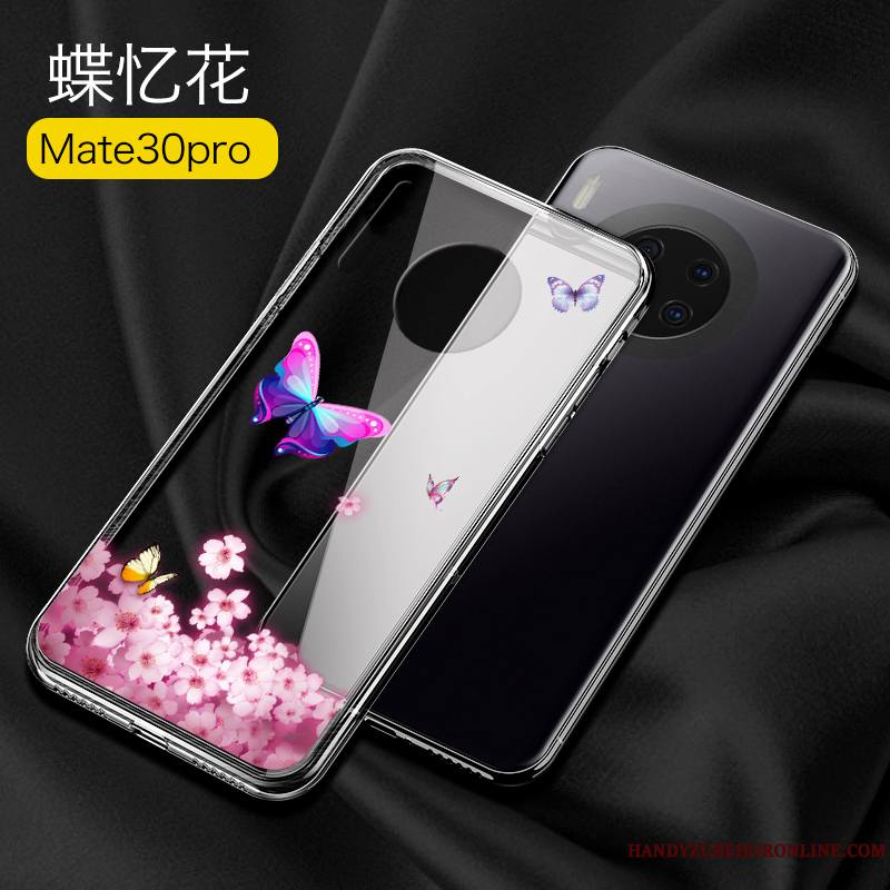 Huawei Mate 30 Pro Personnalité Très Mince Coque Marque De Tendance Protection Verre Étui