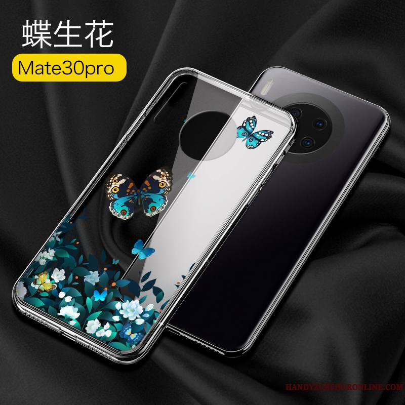 Huawei Mate 30 Pro Personnalité Très Mince Coque Marque De Tendance Protection Verre Étui