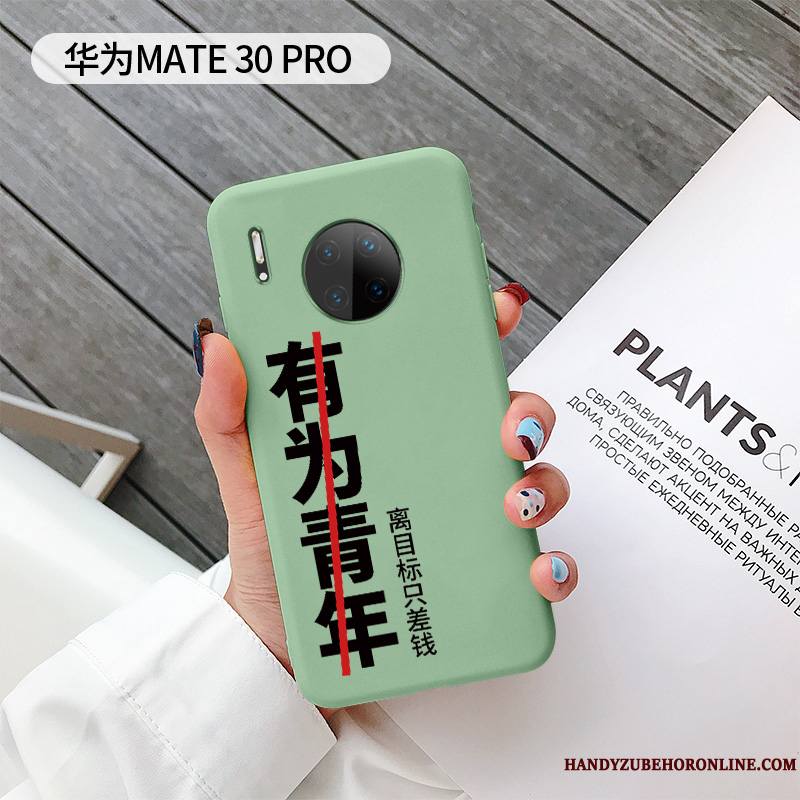 Huawei Mate 30 Pro Tout Compris Tendance Silicone Coque De Téléphone Protection Délavé En Daim Net Rouge