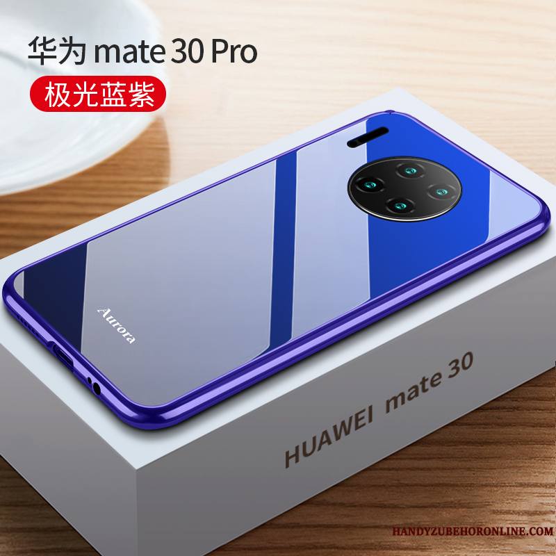 Huawei Mate 30 Pro Verre Métal Noir Incassable Net Rouge Tout Compris Coque De Téléphone