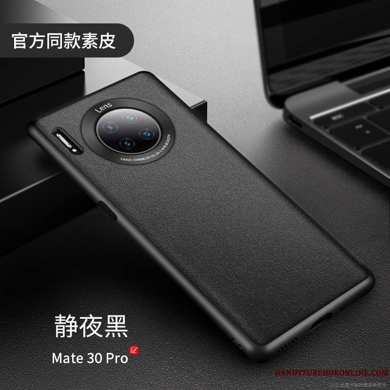 Huawei Mate 30 Pro Étui En Cuir Protection Silicone Incassable Cuir Véritable Coque Luxe
