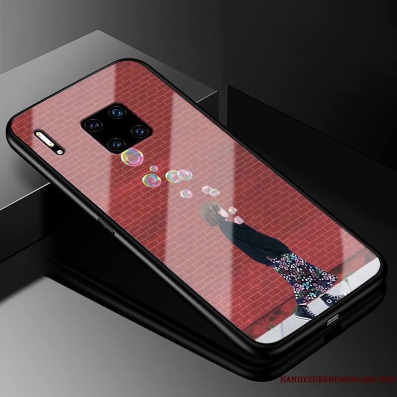 Huawei Mate 30 Rs Coque Étui Verre Protection De Téléphone Rouge