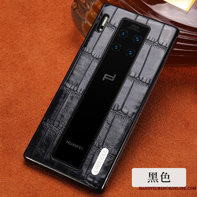 Huawei Mate 30 Rs Personnalisé Tout Compris Incassable Cuir Véritable Business Coque De Téléphone Luxe