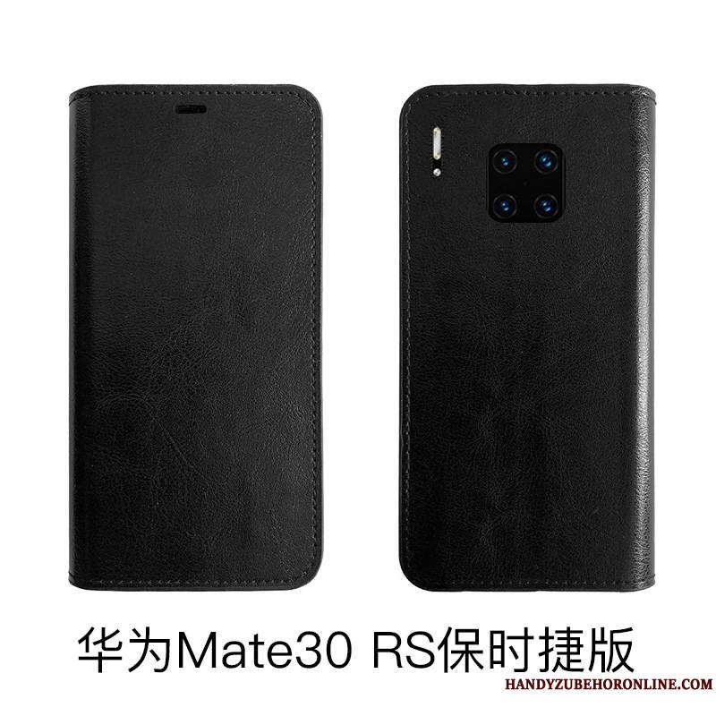 Huawei Mate 30 Rs Étui En Cuir Coque De Téléphone Housse Tout Compris Protection Bovins Cuir Véritable