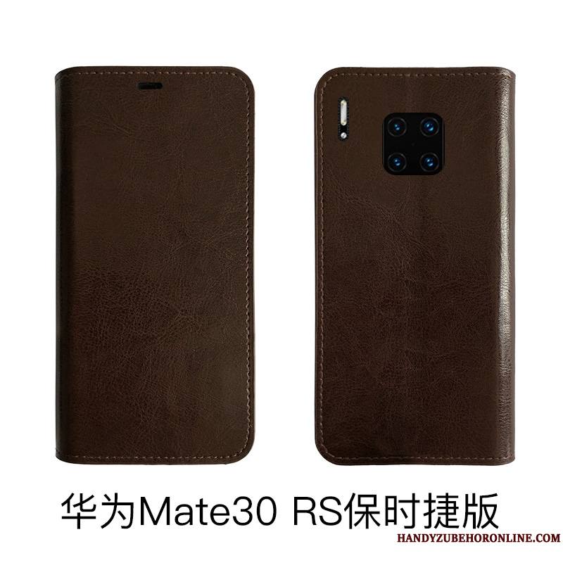 Huawei Mate 30 Rs Étui En Cuir Coque De Téléphone Housse Tout Compris Protection Bovins Cuir Véritable