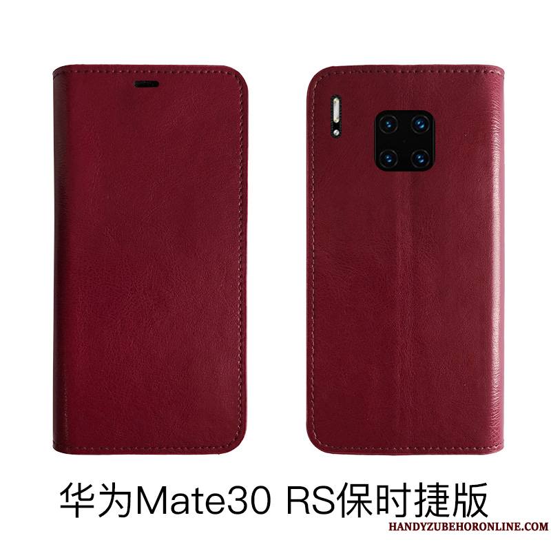 Huawei Mate 30 Rs Étui En Cuir Coque De Téléphone Housse Tout Compris Protection Bovins Cuir Véritable