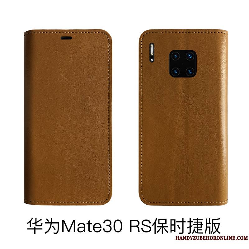 Huawei Mate 30 Rs Étui En Cuir Coque De Téléphone Housse Tout Compris Protection Bovins Cuir Véritable