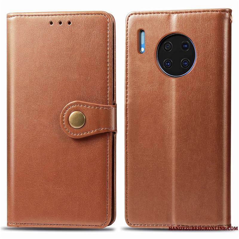 Huawei Mate 30 Étui En Cuir Ornements Suspendus Similicuir Coque De Téléphone Simple Rouge Business