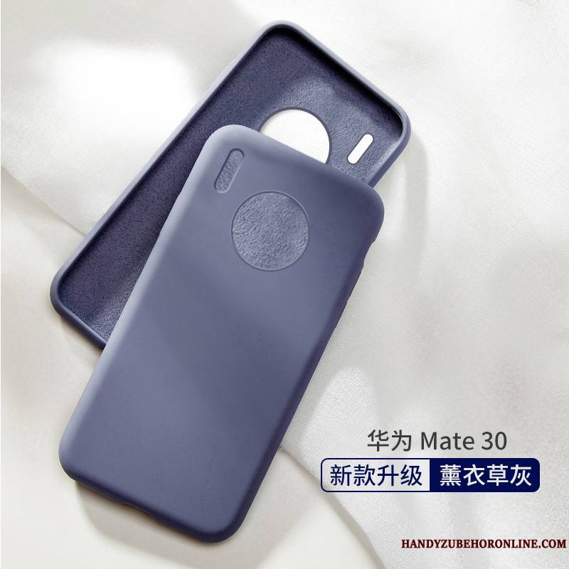 Huawei Mate 30 Étui Tout Compris Membrane Fluide Doux Coque De Téléphone Gris Bleu