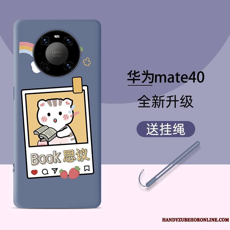 Huawei Mate 40 Coque Charmant Créatif Personnalité Protection Bleu Dessin Animé Silicone