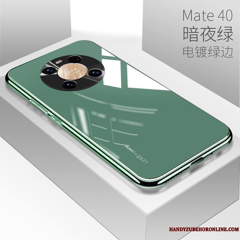 Huawei Mate 40 Coque De Téléphone Placage Étui Tout Compris Jaune Amoureux Net Rouge