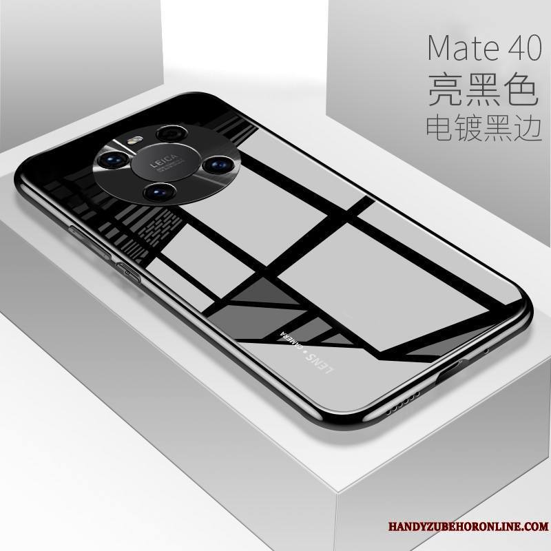 Huawei Mate 40 Coque De Téléphone Placage Étui Tout Compris Jaune Amoureux Net Rouge
