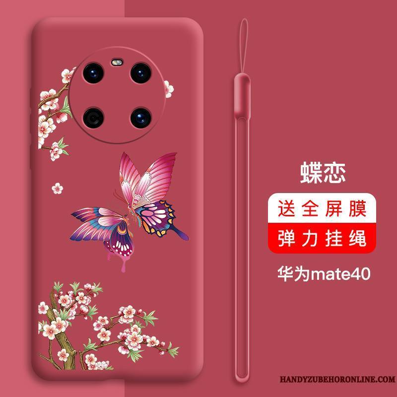 Huawei Mate 40 Coque De Téléphone Silicone Rouge Net Rouge Très Mince Étui Protection
