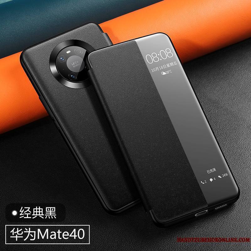 Huawei Mate 40 Incassable Cuir Véritable Coque De Téléphone Protection Nouveau Vert Tout Compris
