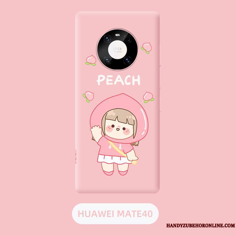Huawei Mate 40 Nouveau Silicone Tendance Coque De Téléphone Rose Amoureux Dessin Animé