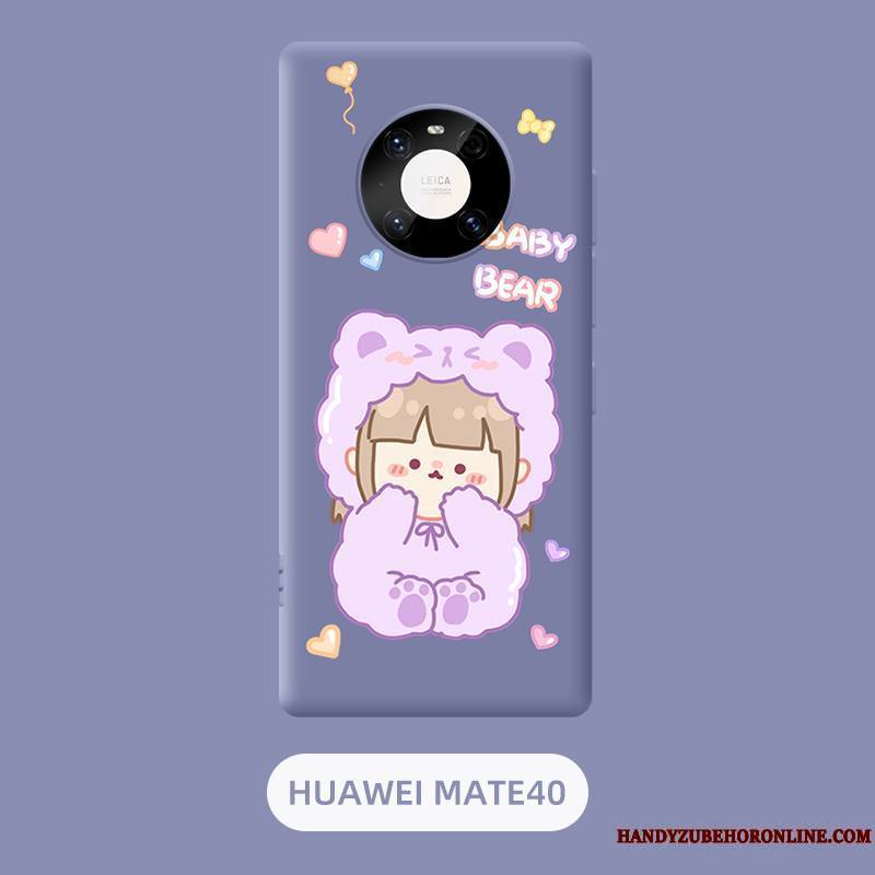 Huawei Mate 40 Nouveau Silicone Tendance Coque De Téléphone Rose Amoureux Dessin Animé