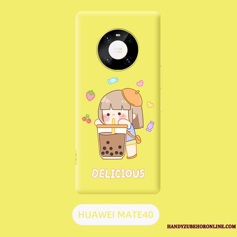 Huawei Mate 40 Nouveau Silicone Tendance Coque De Téléphone Rose Amoureux Dessin Animé