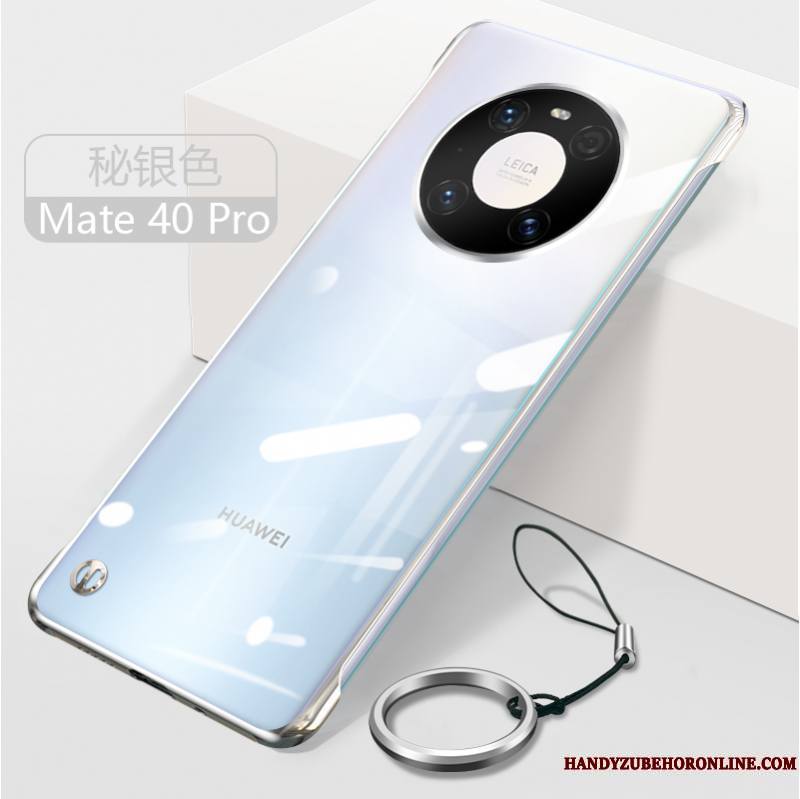 Huawei Mate 40 Pro Coque De Téléphone Border Transparent Jaune Très Mince Étui Protection