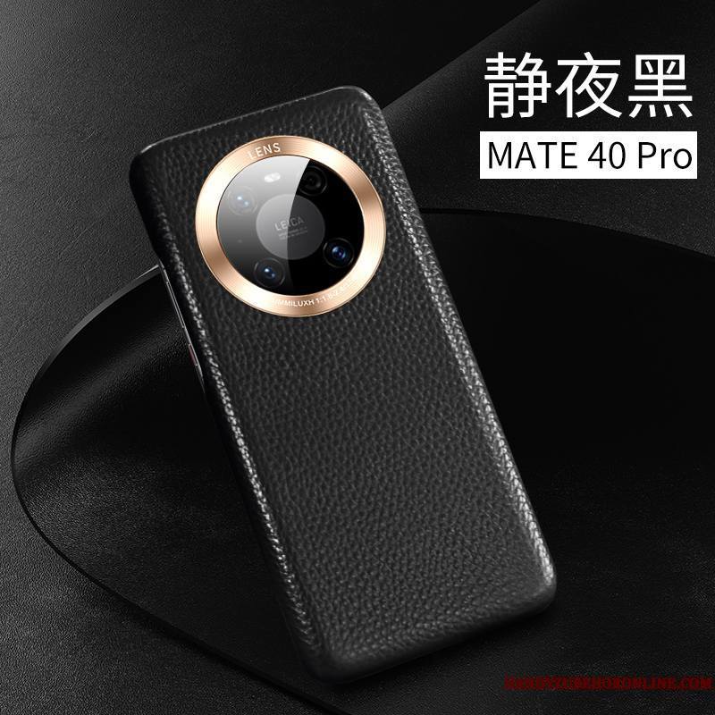 Huawei Mate 40 Pro Coque De Téléphone Protection Cuir Véritable Luxe Nouveau Rouge Incassable