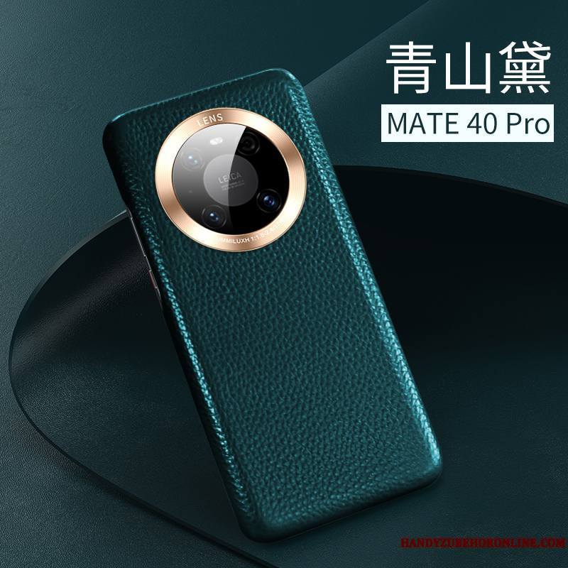 Huawei Mate 40 Pro Coque De Téléphone Protection Cuir Véritable Luxe Nouveau Rouge Incassable