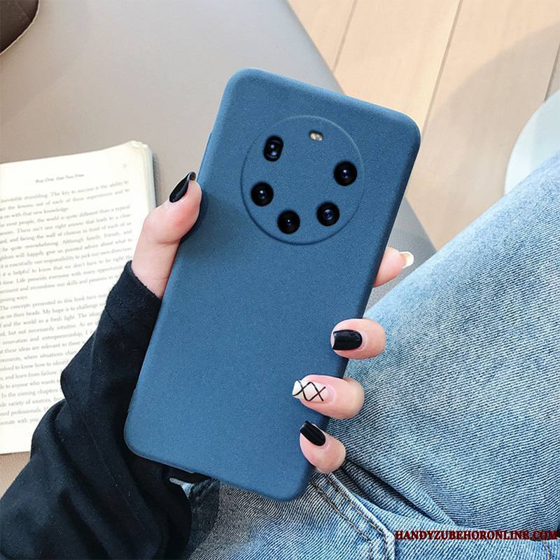 Huawei Mate 40 Pro+ Coque Délavé En Daim Gris Simple Incassable Fluide Doux Étui Protection