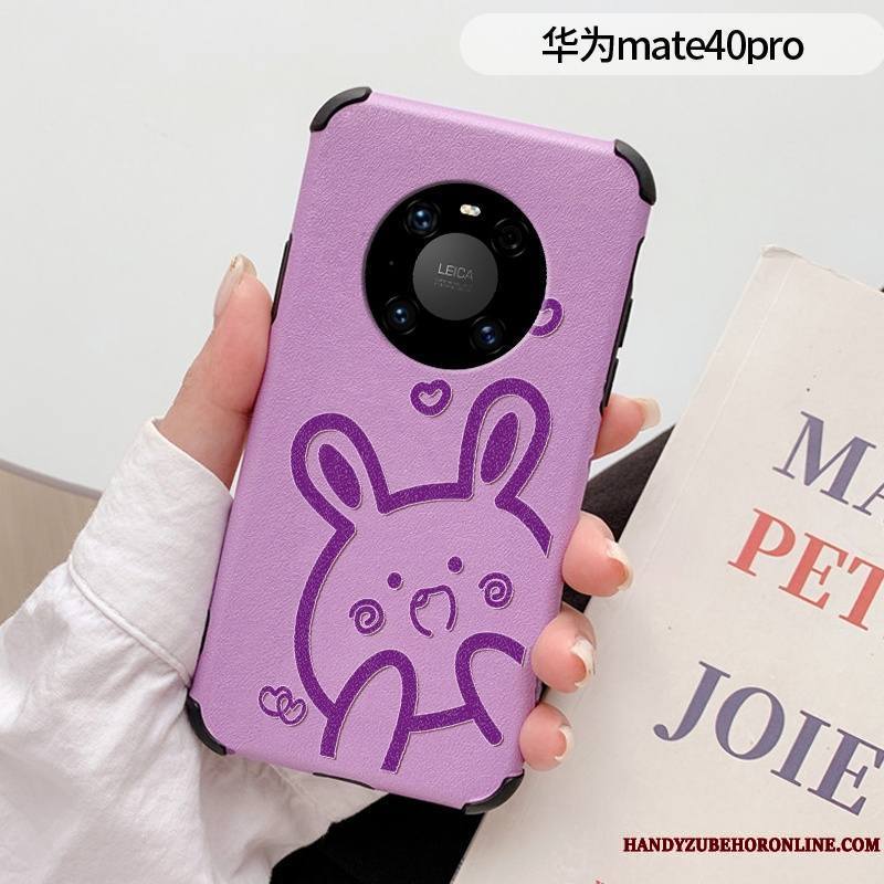 Huawei Mate 40 Pro Coque Modèle Fleurie Créatif Fluide Doux Soie Mulberry Gaufrage Dessin Animé Étui