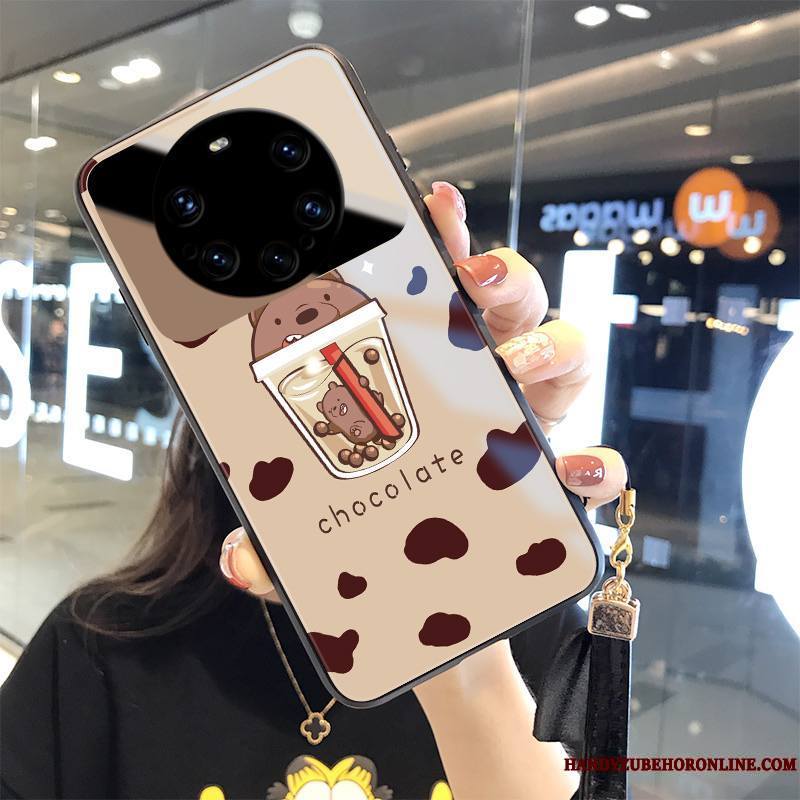 Huawei Mate 40 Pro+ Coque Protection Incassable Verre Trempé Tendance Rose Frais Étui