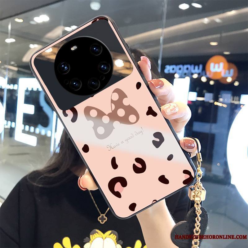 Huawei Mate 40 Pro+ Coque Protection Incassable Verre Trempé Tendance Rose Frais Étui