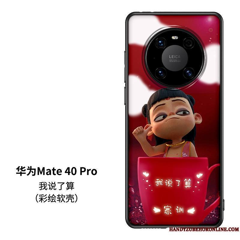 Huawei Mate 40 Pro Coque Silicone Dessin Animé Personnalité Créatif Style Chinois Net Rouge Marque De Tendance