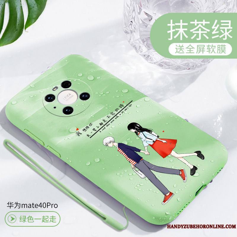 Huawei Mate 40 Pro Coque Vert Dessin Animé Personnalité Téléphone Portable Silicone Charmant Nouveau