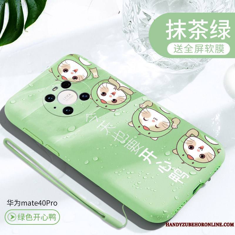 Huawei Mate 40 Pro Coque Vert Dessin Animé Personnalité Téléphone Portable Silicone Charmant Nouveau